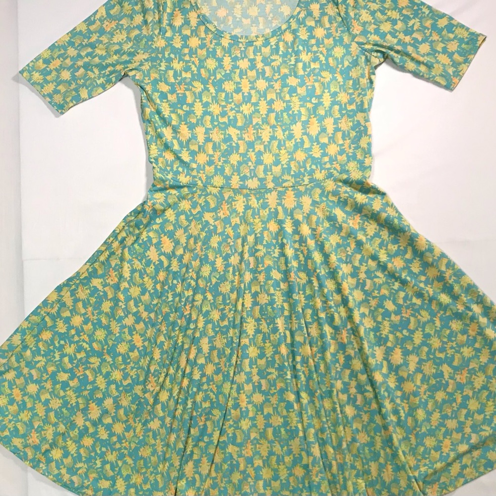 LuLa Rue Nicole mid calf dress with Indian pattern.